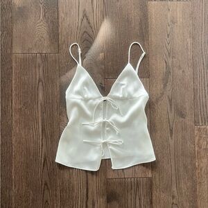 Zara White Satin Camisole Top